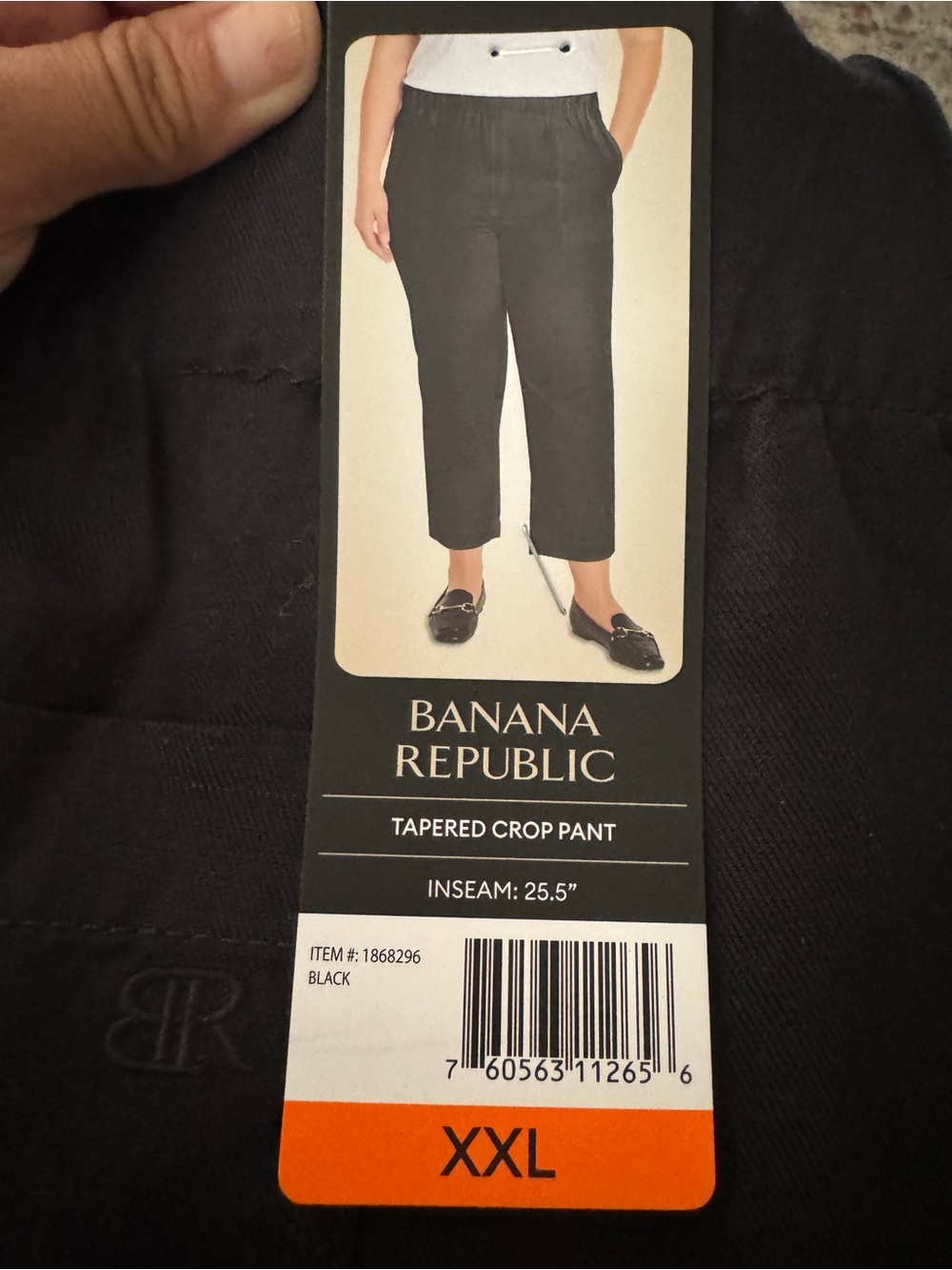 Banana Republic Black Tapered Crop Chinos